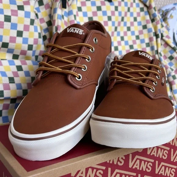 Vans Men’s Atwood (Leather)Brown/Marshmallow VN0A327LLYV Sneakers - Picture 9 of 16